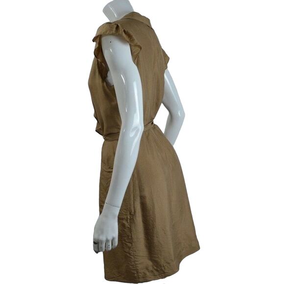 Banana Republic Silk True Wrap Dress 8 Brown - Picture 5 of 7
